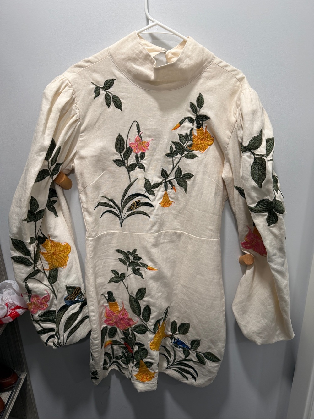 🌿 Agua by Agua Bendita “Guaban Ranas” Embroidered Linen Dress – Size L